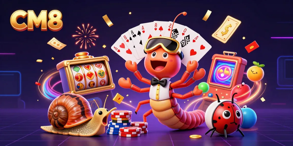 Participate in thrilling gaming moments with CM8's vibrant millipede dealer, celebrating colorful slot elements.