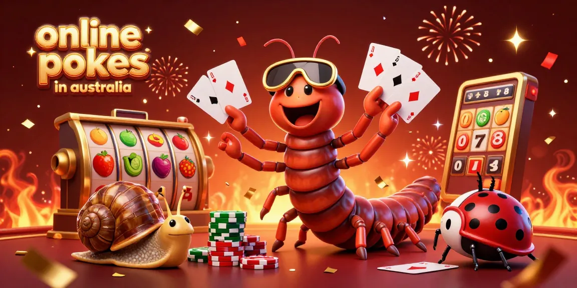 Experience the thrill of online pokies in Australia with an animated dealer and vibrant gaming elements.